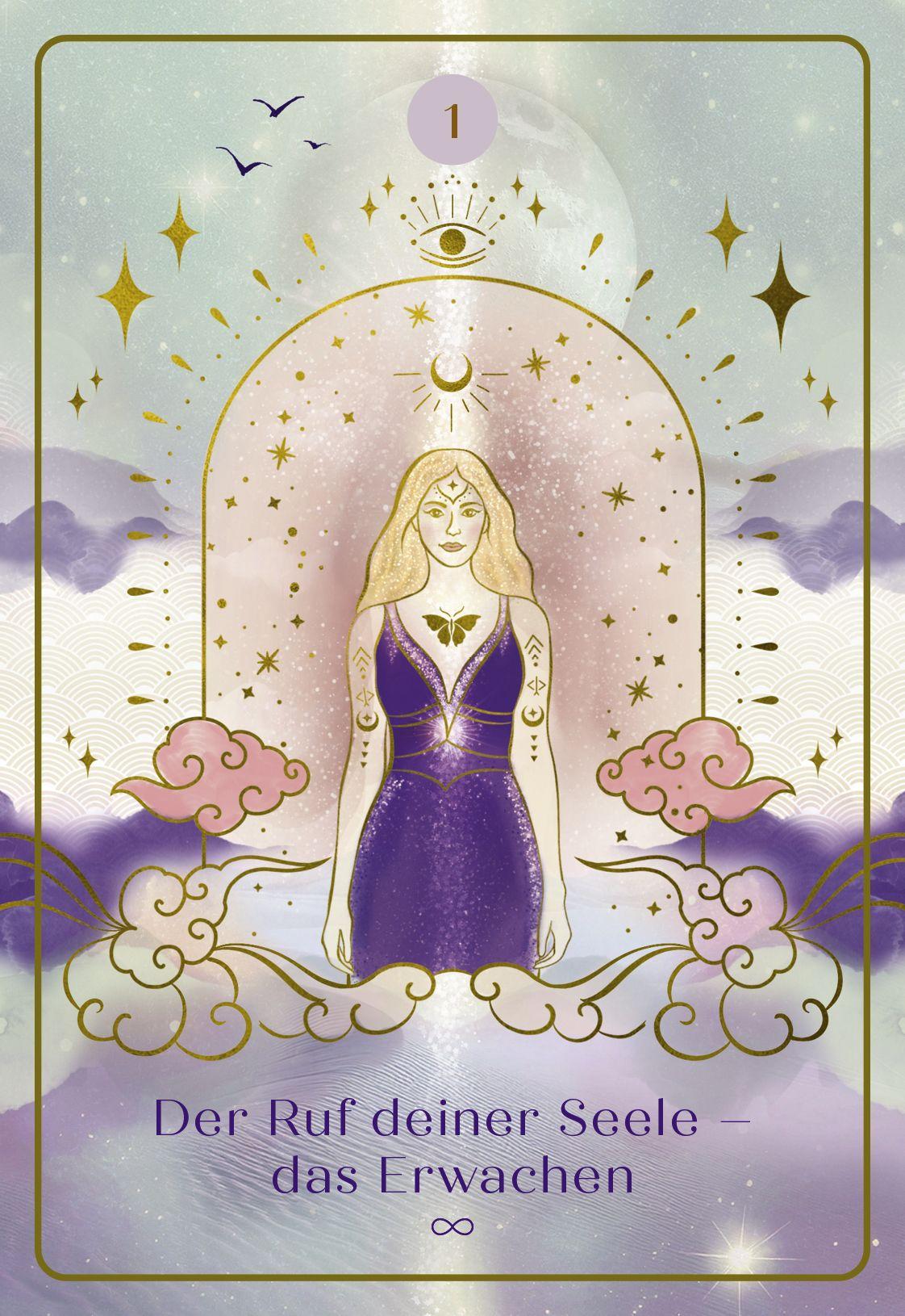 Beispielinhalt (Bild) Die Sprache deiner Seele - 44 Inspirationskarten (Orakelkarten)