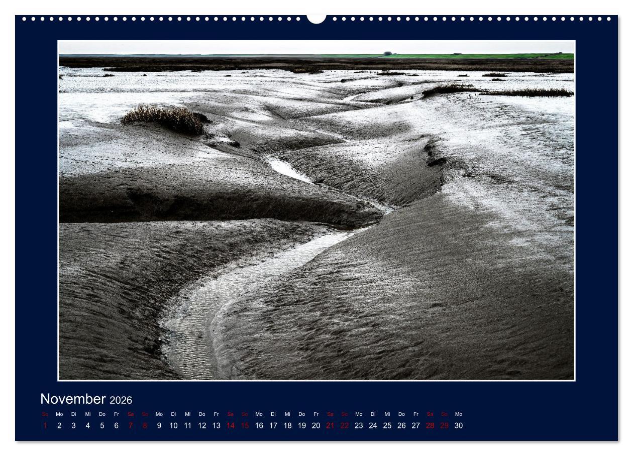 Beispielinhalt (Bild) Wolken, Watt und Wellen. Fotografische Impressionen vom Jadebusen. (hochwertiger Premium Wandkalender 2026 DIN A2 quer), Kunstdruck in Hochglanz