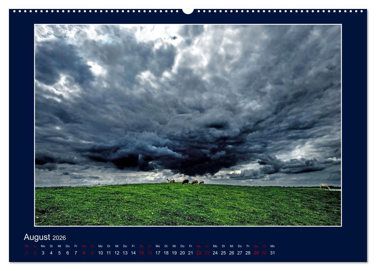 Beispielinhalt (Bild) Wolken, Watt und Wellen. Fotografische Impressionen vom Jadebusen. (hochwertiger Premium Wandkalender 2026 DIN A2 quer), Kunstdruck in Hochglanz
