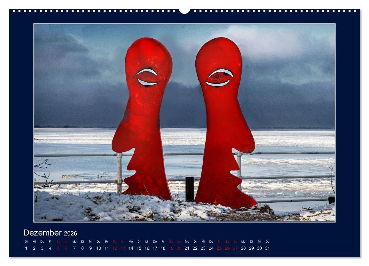 Beispielinhalt (Bild) Wolken, Watt und Wellen. Fotografische Impressionen vom Jadebusen. (Wandkalender 2026 DIN A2 quer), CALVENDO Monatskalender