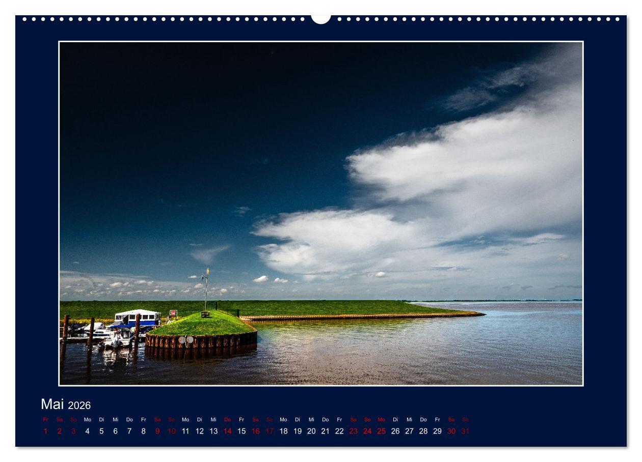 Beispielinhalt (Bild) Wolken, Watt und Wellen. Fotografische Impressionen vom Jadebusen. (Wandkalender 2026 DIN A2 quer), CALVENDO Monatskalender