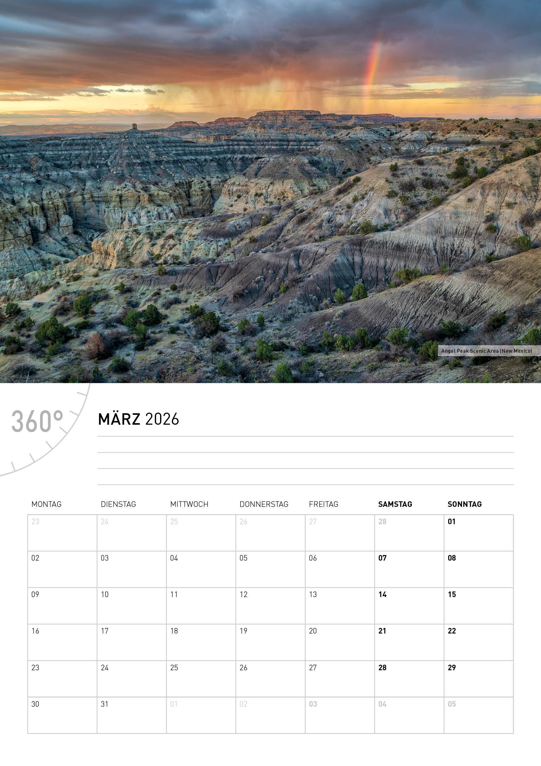 Beispielinhalt (Bild) USA Broschürenkalender 2026