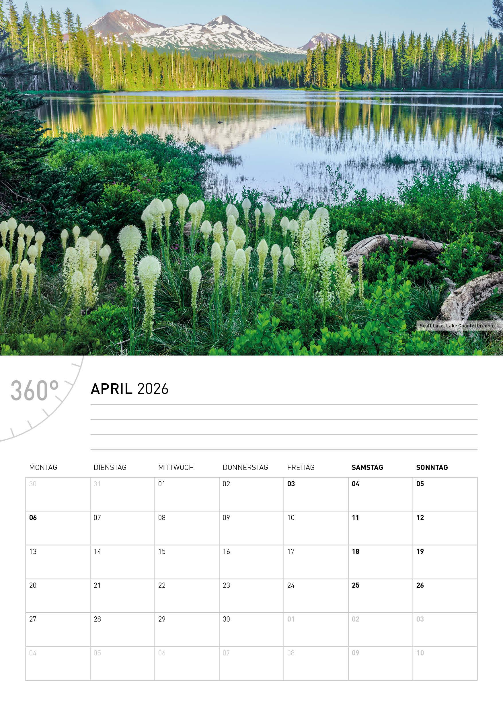 Beispielinhalt (Bild) USA Broschürenkalender 2026