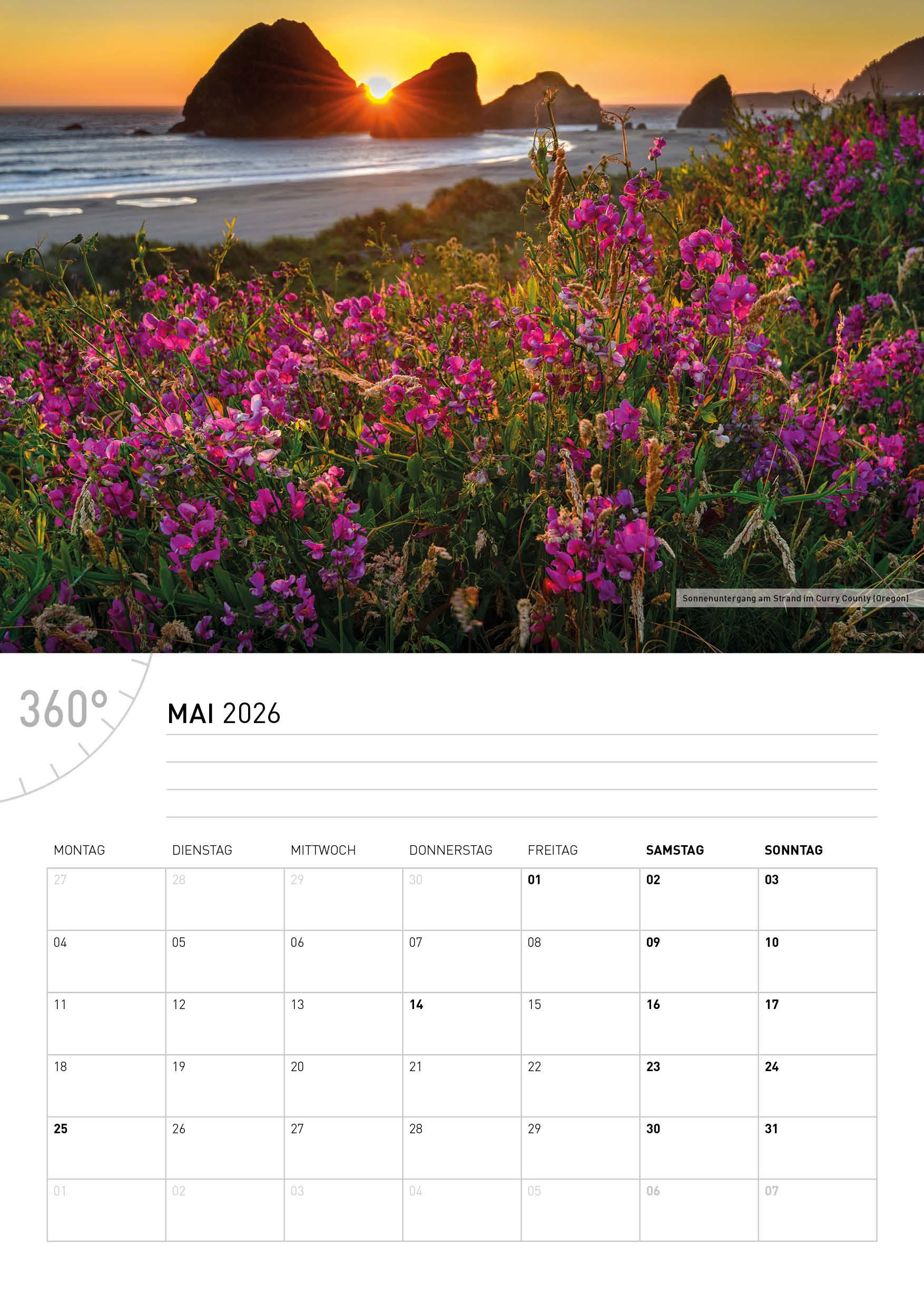 Beispielinhalt (Bild) USA Broschürenkalender 2026