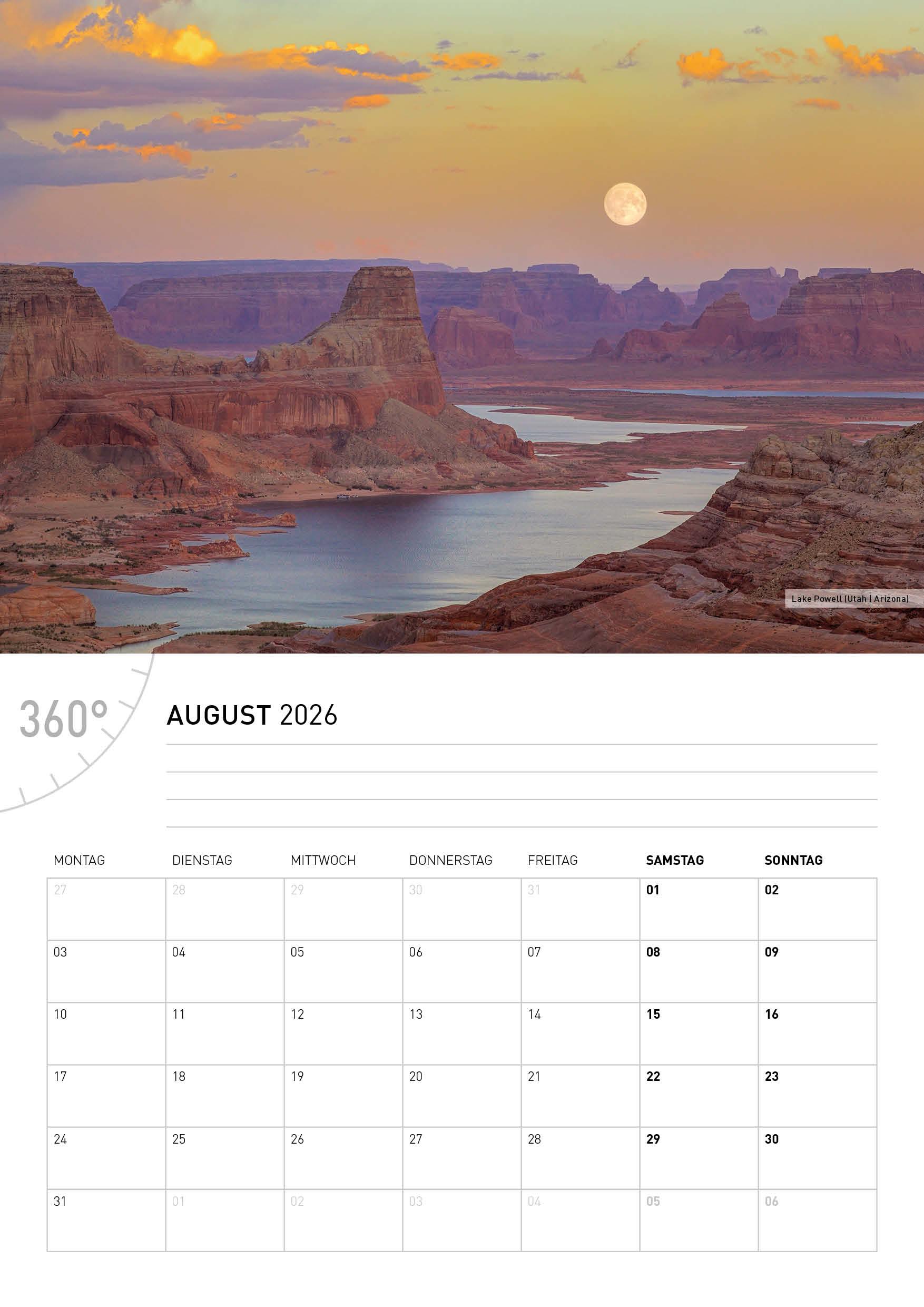 Beispielinhalt (Bild) USA Broschürenkalender 2026