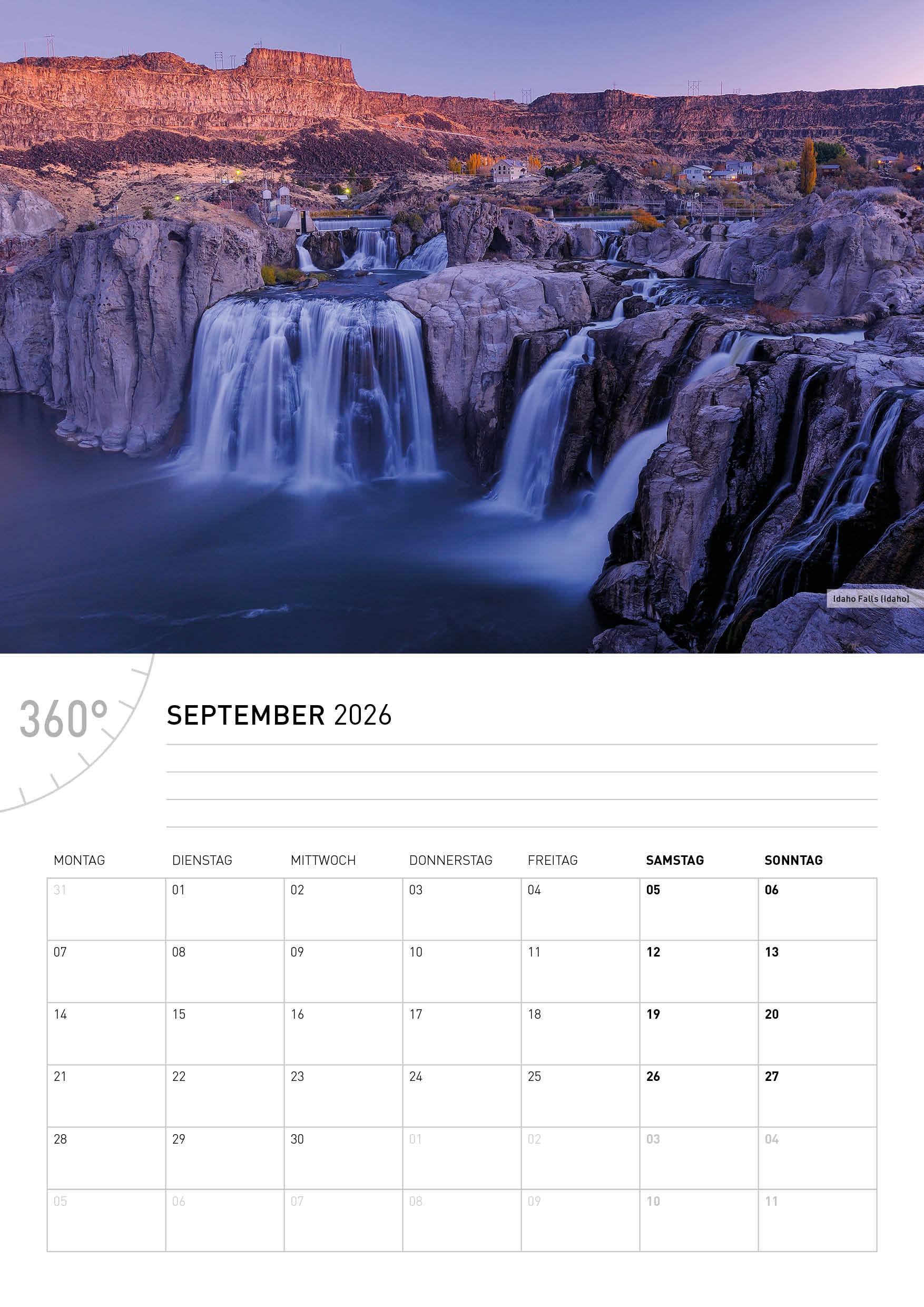 Beispielinhalt (Bild) USA Broschürenkalender 2026