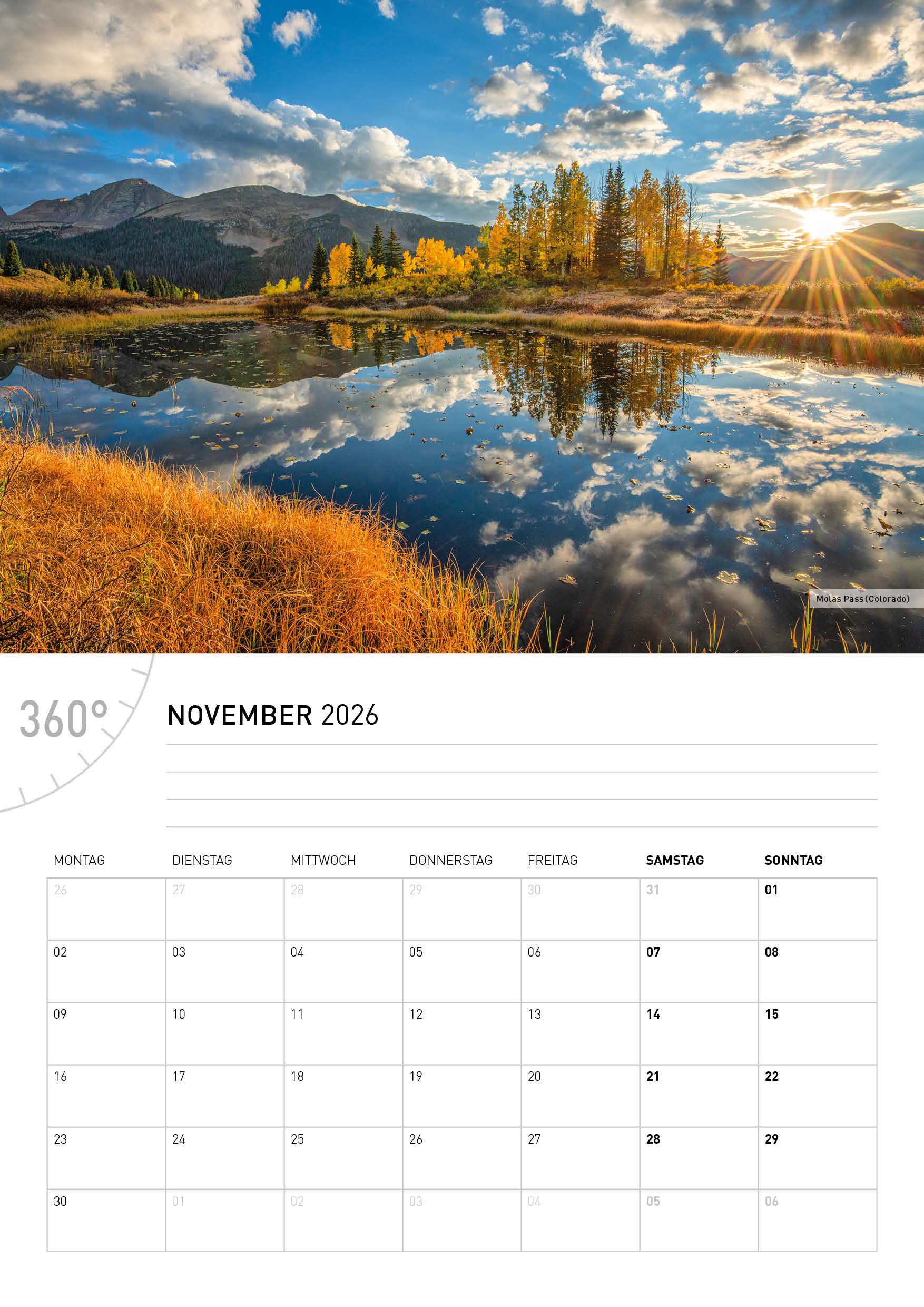 Beispielinhalt (Bild) USA Broschürenkalender 2026