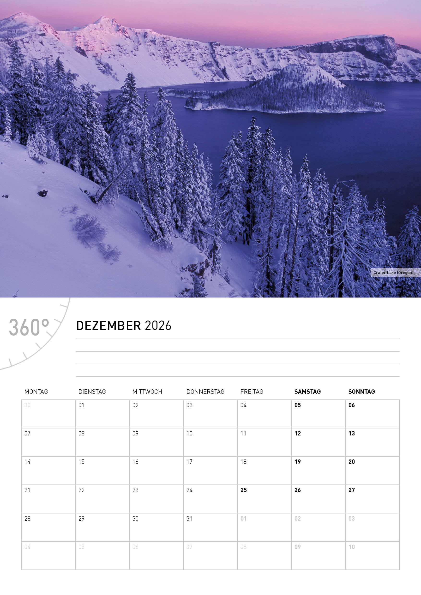 Beispielinhalt (Bild) USA Broschürenkalender 2026