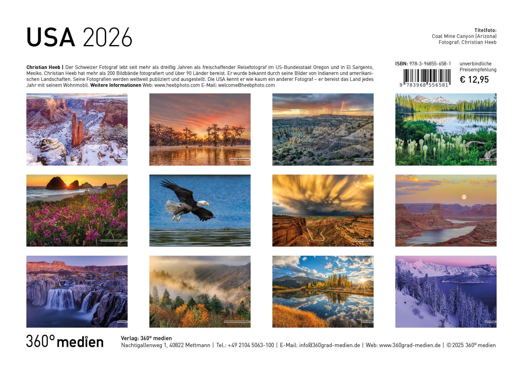 Rückseitencover USA Broschürenkalender 2026