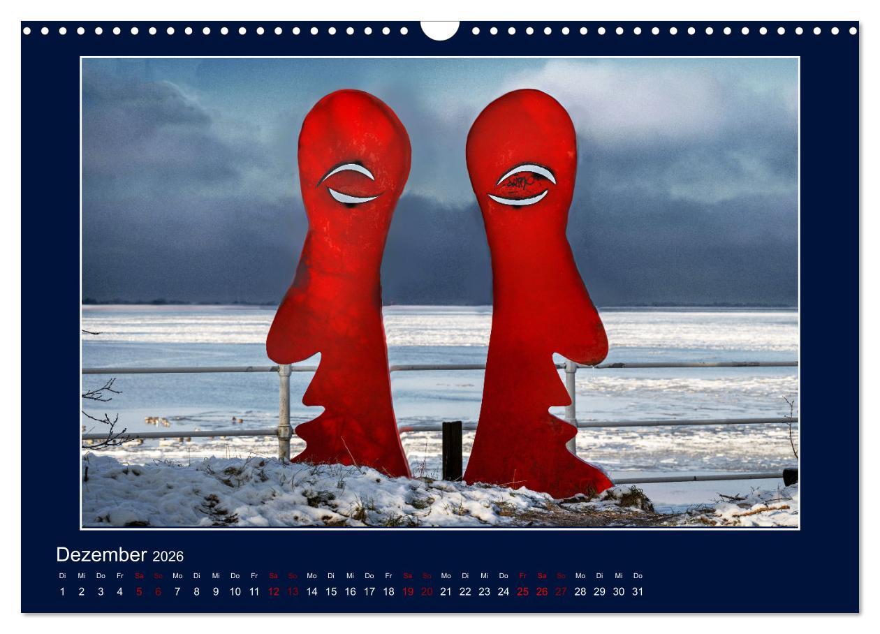 Beispielinhalt (Bild) Wolken, Watt und Wellen. Fotografische Impressionen vom Jadebusen. (Wandkalender 2026 DIN A3 quer), CALVENDO Monatskalender