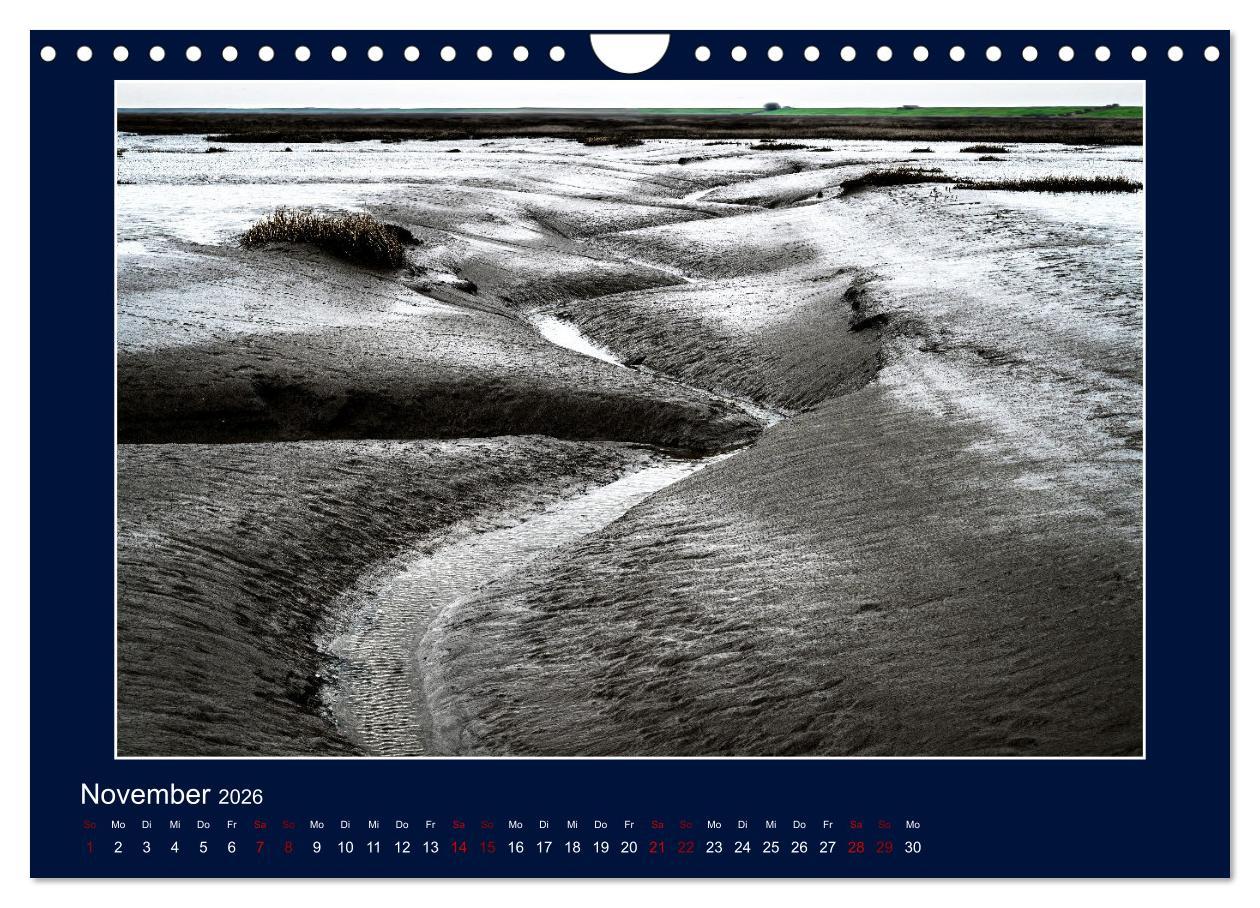 Beispielinhalt (Bild) Wolken, Watt und Wellen. Fotografische Impressionen vom Jadebusen. (Wandkalender 2026 DIN A4 quer), CALVENDO Monatskalender
