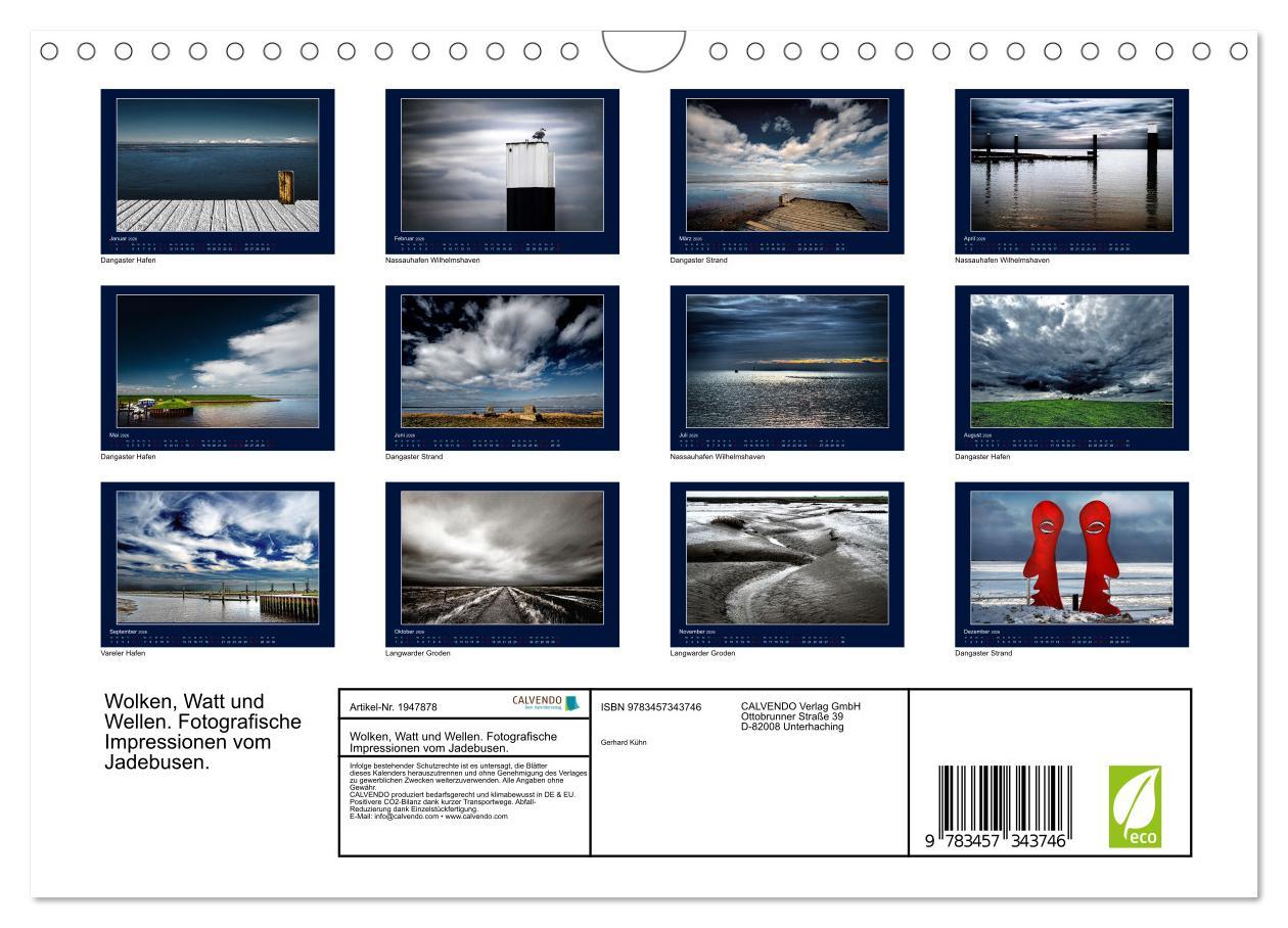 Beispielinhalt (Bild) Wolken, Watt und Wellen. Fotografische Impressionen vom Jadebusen. (Wandkalender 2026 DIN A4 quer), CALVENDO Monatskalender