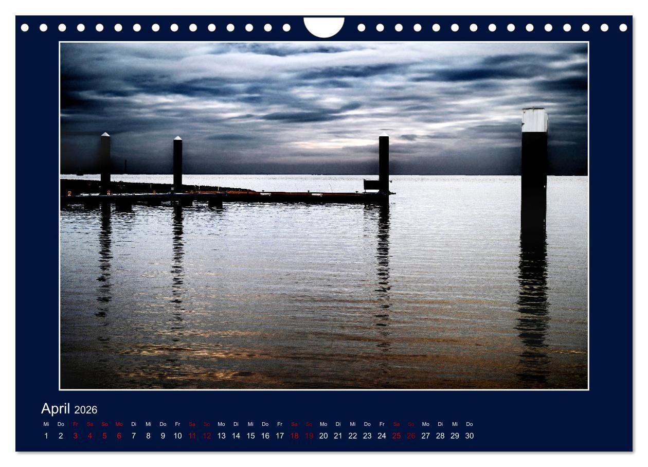 Beispielinhalt (Bild) Wolken, Watt und Wellen. Fotografische Impressionen vom Jadebusen. (Wandkalender 2026 DIN A4 quer), CALVENDO Monatskalender
