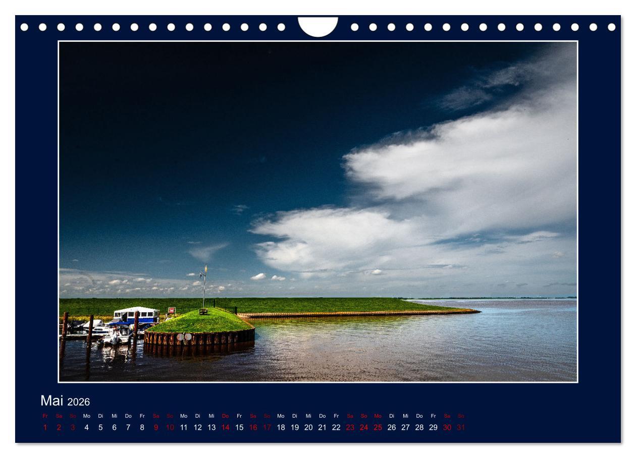 Beispielinhalt (Bild) Wolken, Watt und Wellen. Fotografische Impressionen vom Jadebusen. (Wandkalender 2026 DIN A4 quer), CALVENDO Monatskalender