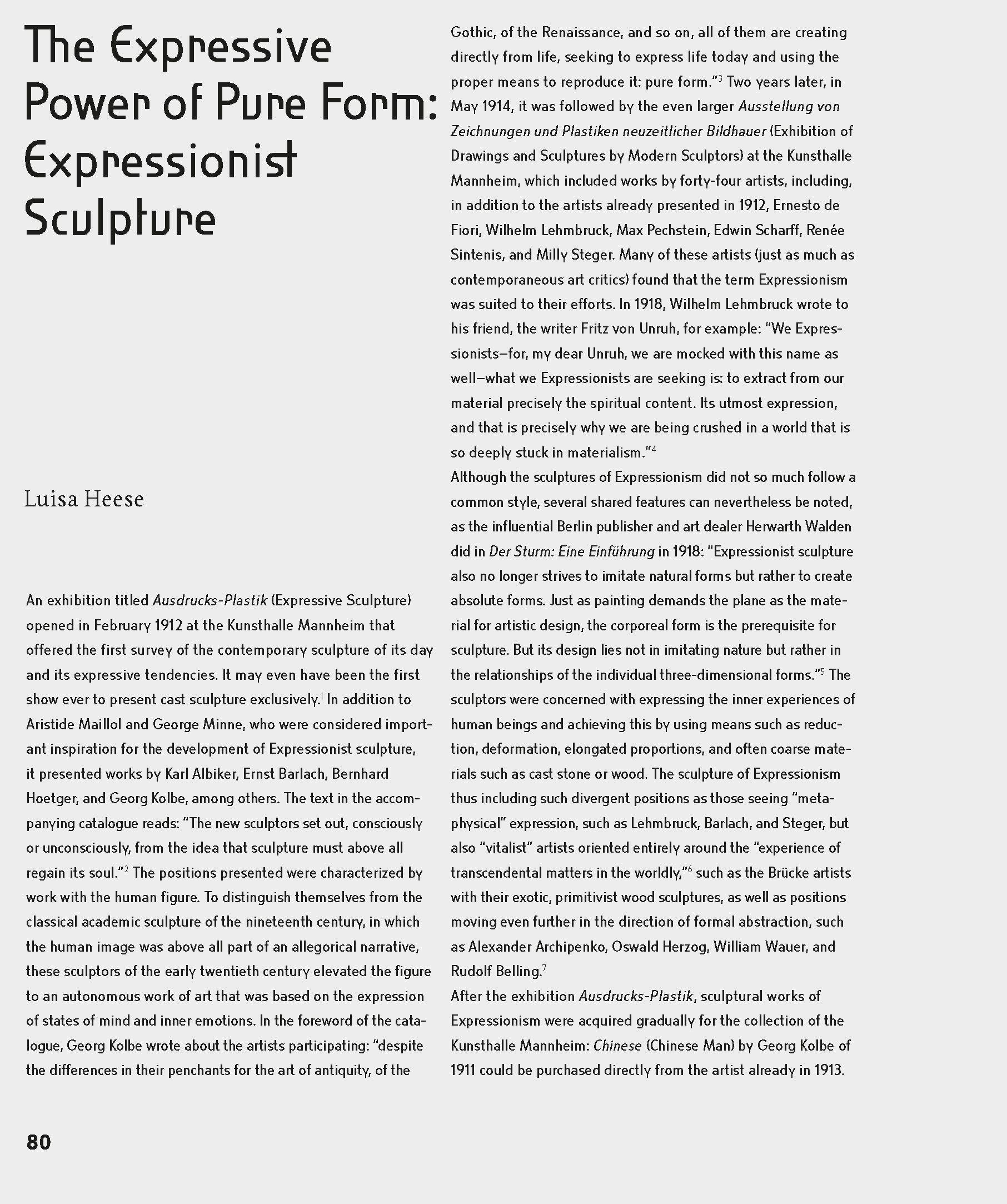 Beispielinhalt (Bild) Kirchner, Lehmbruck, Nolde