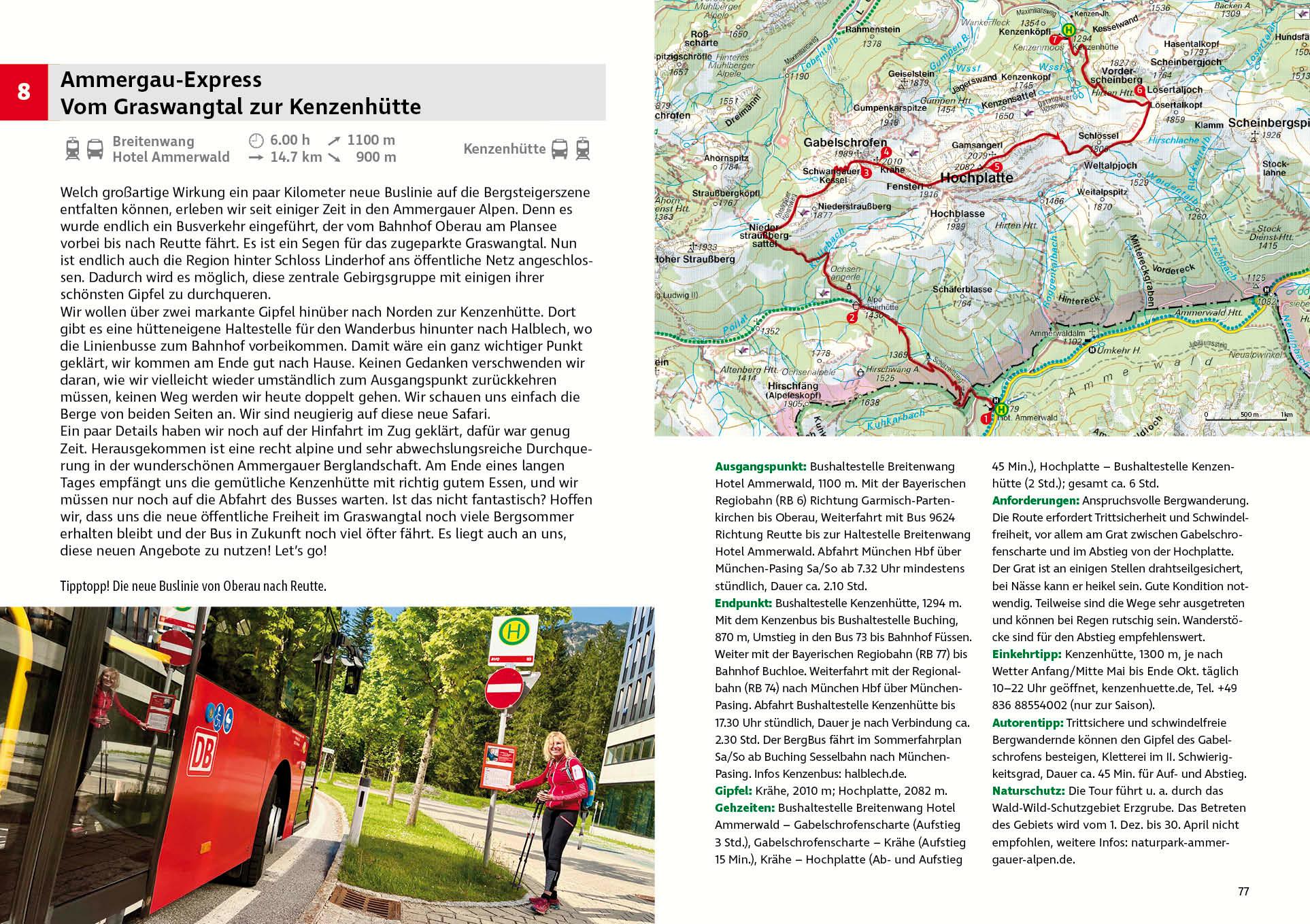 Beispielinhalt (Bild) Natürlich mit Öffis! Die besten Bergtouren ab München mit Bahn und Bus