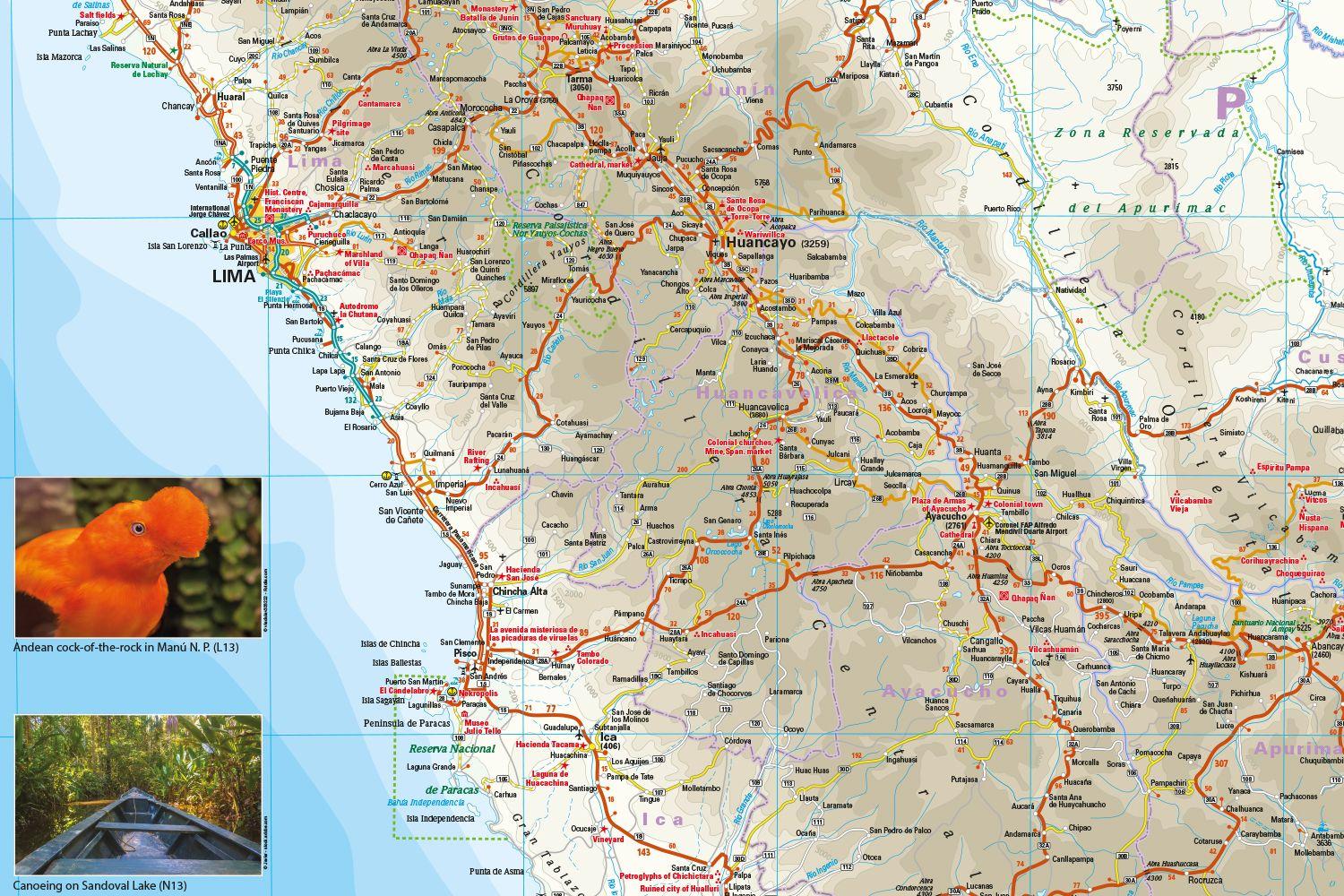 Beispielinhalt (Bild) Reise Know-How Landkarte Peru (1:1.500.000)