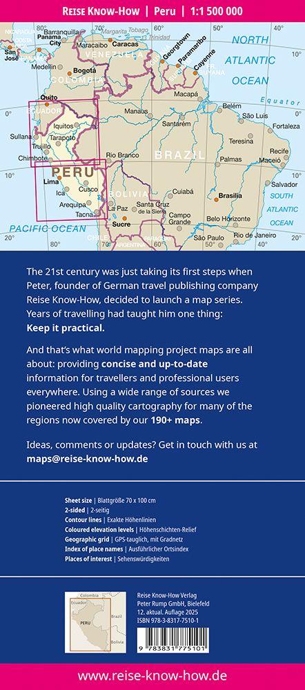 Beispielinhalt (Bild) Reise Know-How Landkarte Peru (1:1.500.000)