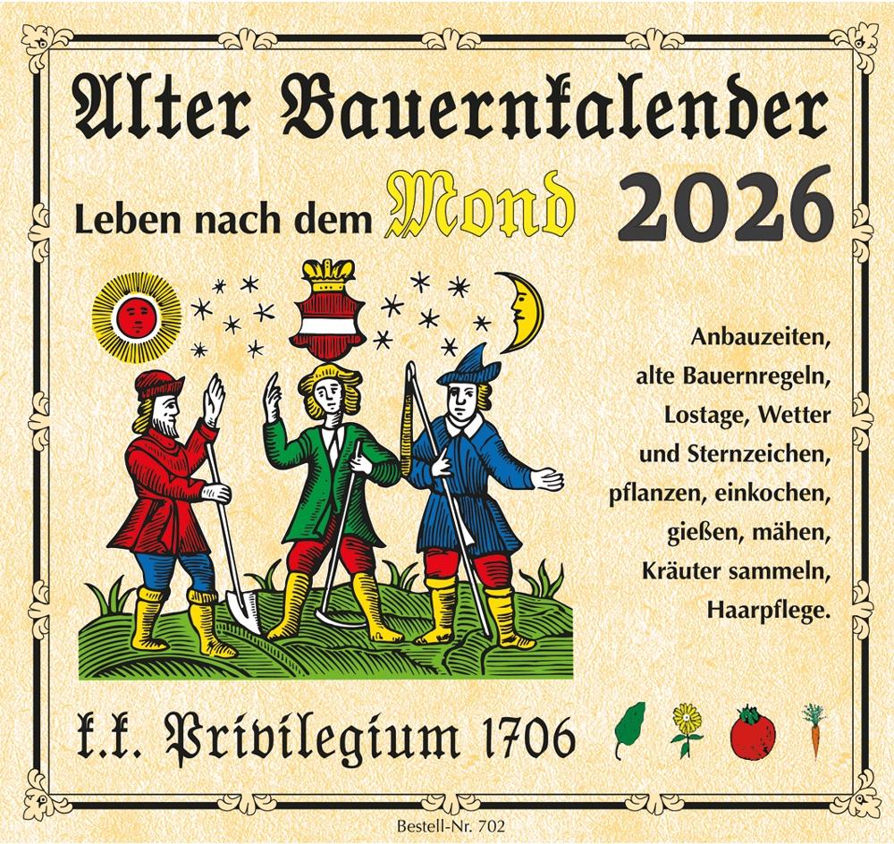 Vorderes Coverbild Alter Bauernkalender 2026. Der Praktische (Erlebniskalender)
