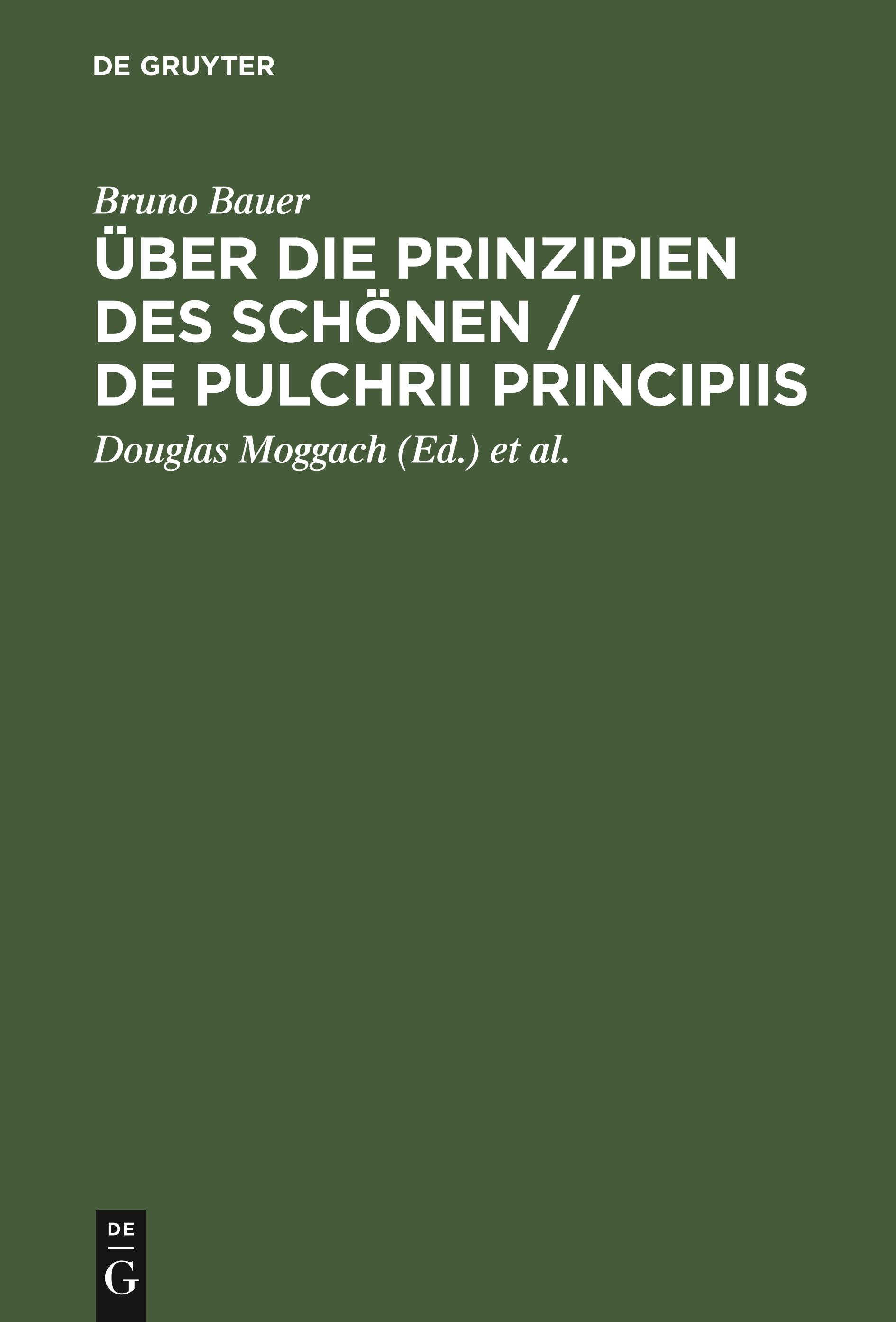 Vorderes Coverbild Über die Prinzipien des Schönen / De pulchrii principiis