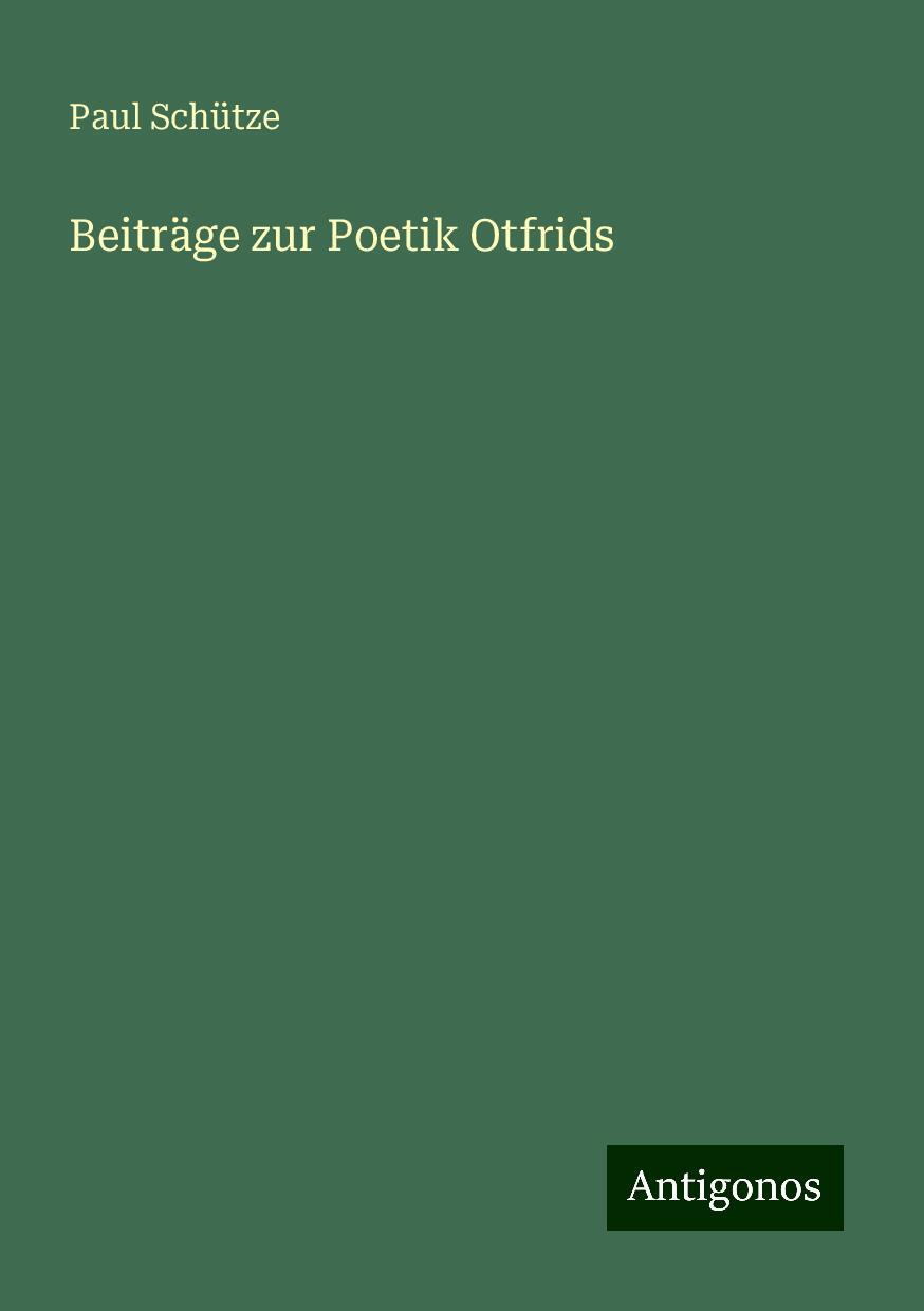 Vorderes Coverbild Beiträge zur Poetik Otfrids