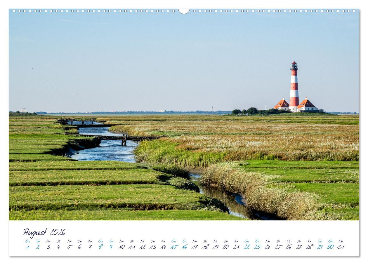 Beispielinhalt (Bild) Nordfriesland - weiter Horizont, faszinierende Natur, idyllische Städte (Wandkalender 2026 DIN A2 quer), CALVENDO Monatskalender