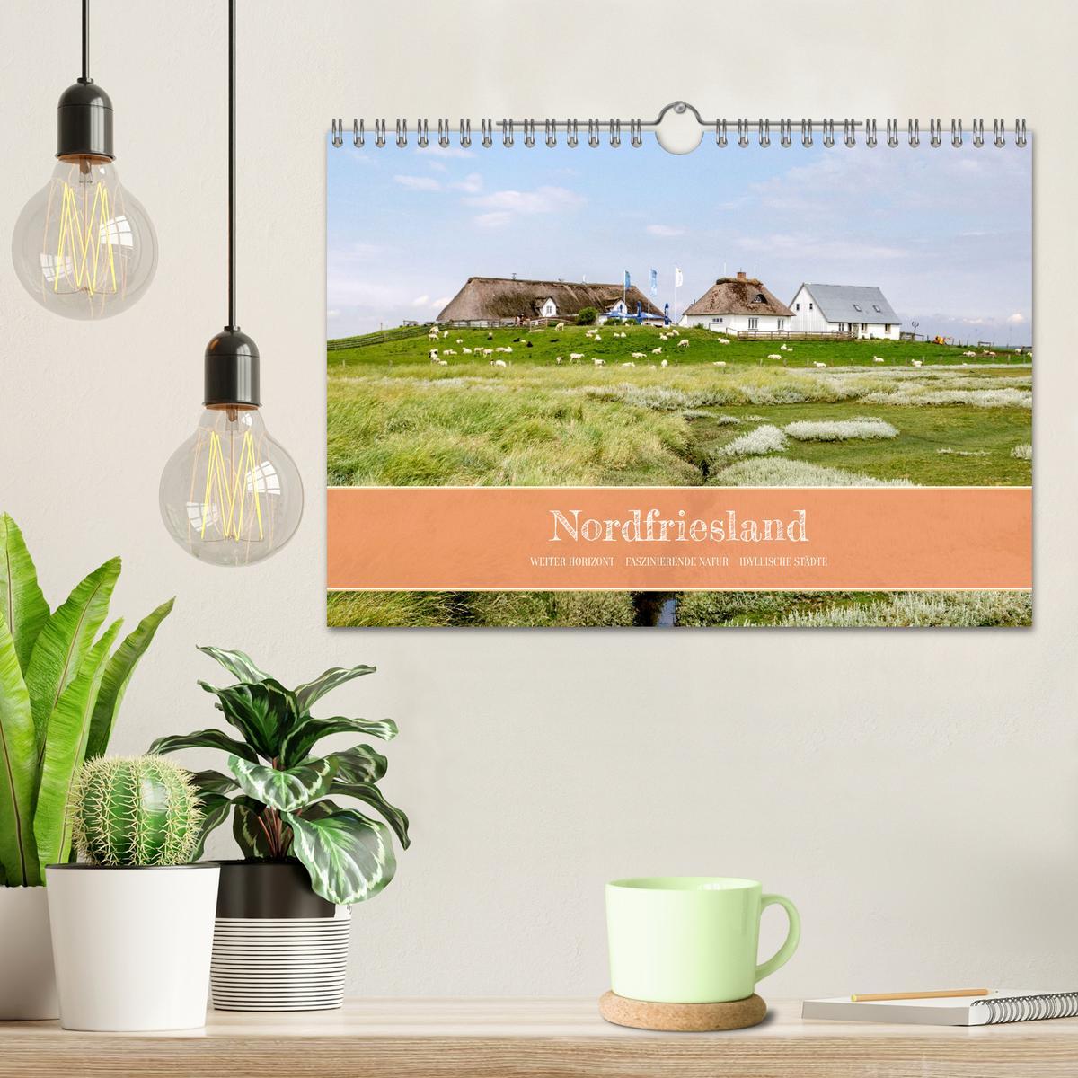 Beispielinhalt (Bild) Nordfriesland - weiter Horizont, faszinierende Natur, idyllische Städte (Wandkalender 2026 DIN A4 quer), CALVENDO Monatskalender
