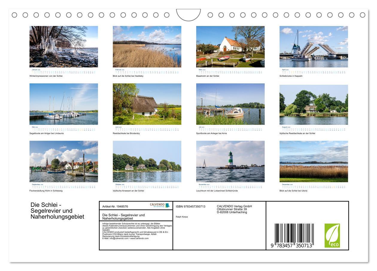 Beispielinhalt (Bild) Die Schlei - Segelrevier und Naherholungsgebiet (Wandkalender 2026 DIN A4 quer), CALVENDO Monatskalender