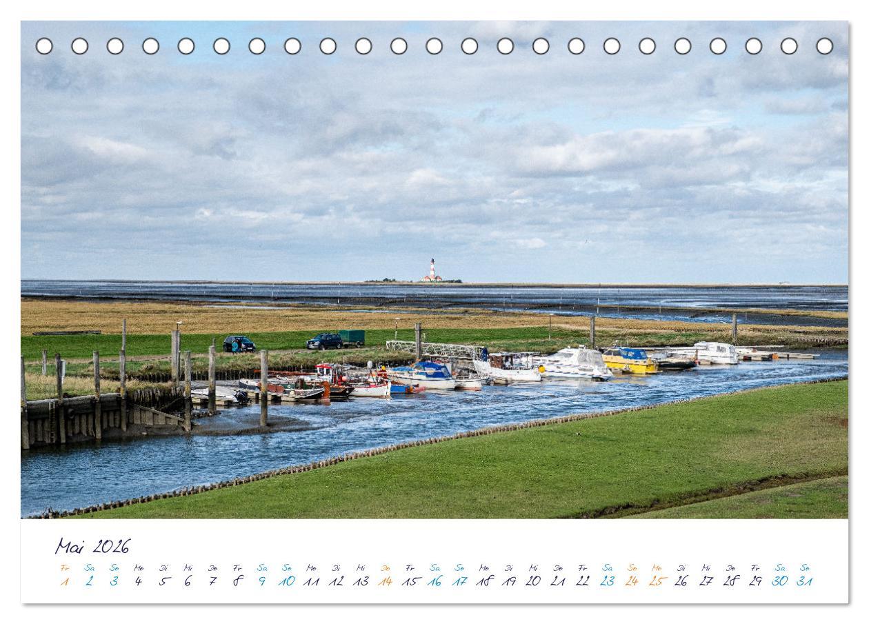 Beispielinhalt (Bild) Nordfriesland - weiter Horizont, faszinierende Natur, idyllische Städte (Tischkalender 2026 DIN A5 quer), CALVENDO Monatskalender