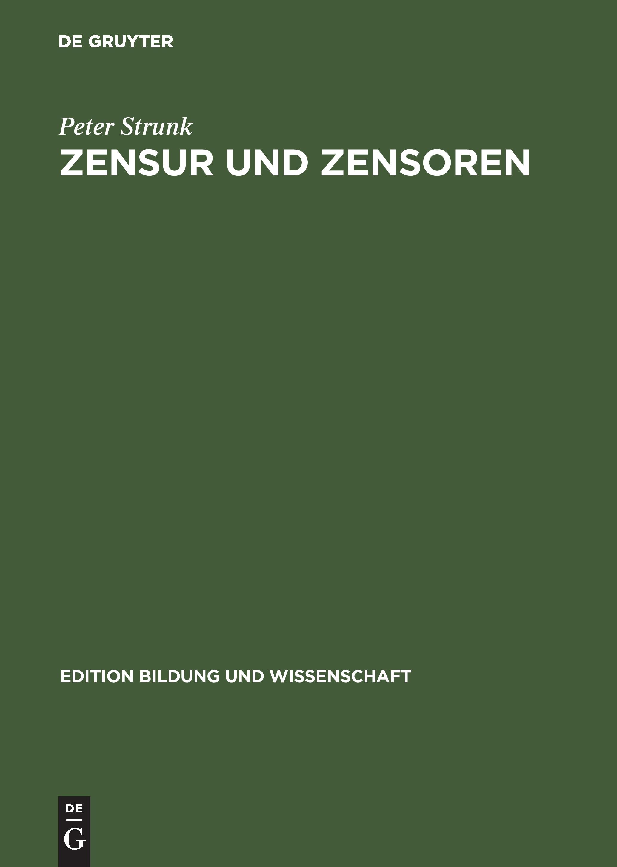 Vorderes Coverbild Zensur und Zensoren