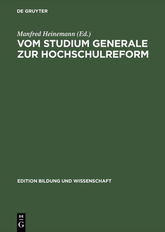 Vorderes Coverbild Vom Studium Generale zur Hochschulreform