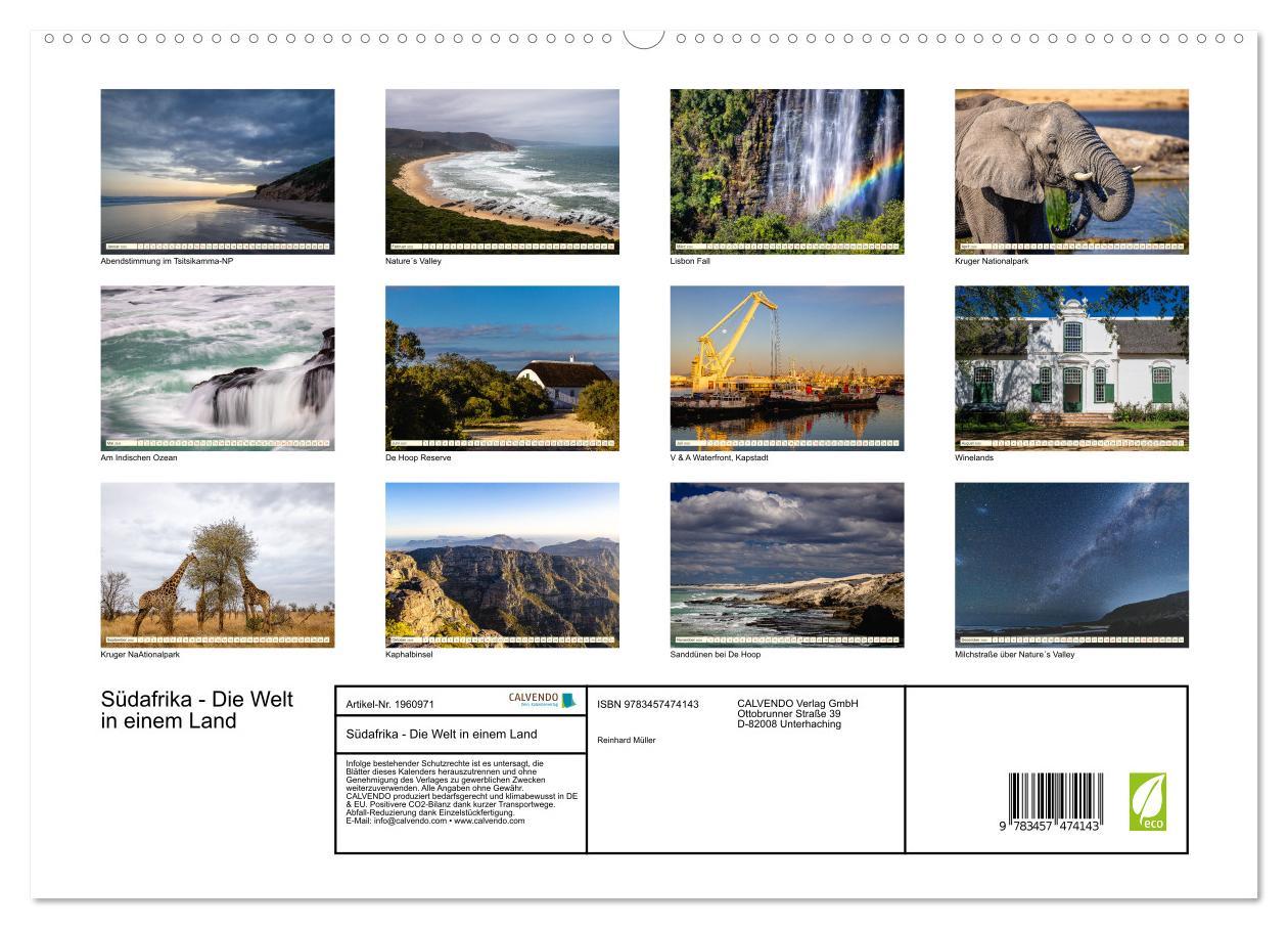 Beispielinhalt (Bild) Südafrika - Die Welt in einem Land (hochwertiger Premium Wandkalender 2026 DIN A2 quer), Kunstdruck in Hochglanz