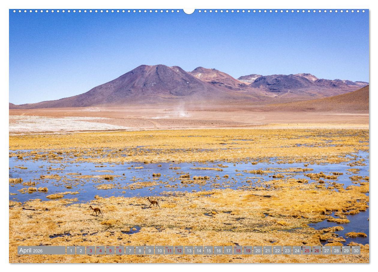 Beispielinhalt (Bild) Chile - Südamerikas Geheimtipp im Farbrausch (hochwertiger Premium Wandkalender 2026 DIN A2 quer), Kunstdruck in Hochglanz