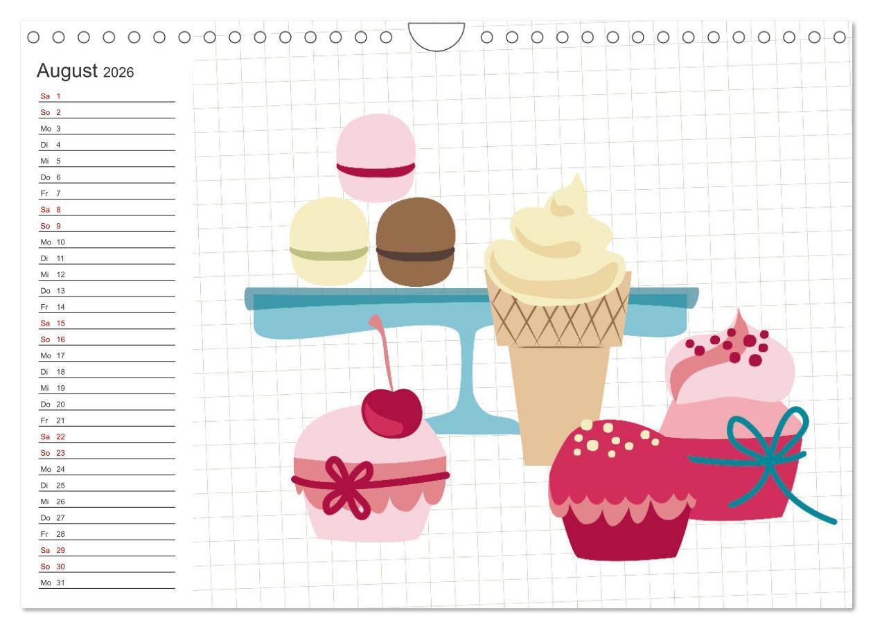 Beispielinhalt (Bild) Fast Food Illustration (Wandkalender 2026 DIN A4 quer), CALVENDO Monatskalender