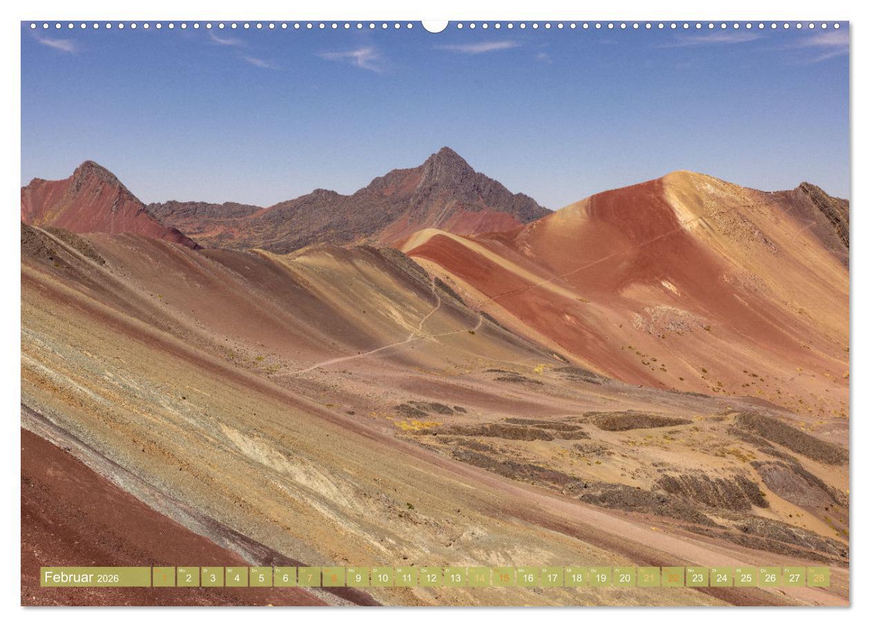 Beispielinhalt (Bild) Peru - Bunte Vielfalt von Machu Picchu bis zur Atacama Wüste (Wandkalender 2026 DIN A2 quer), CALVENDO Monatskalender