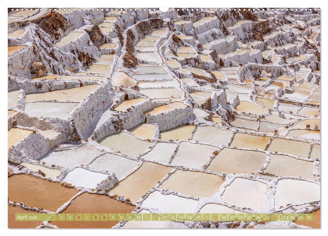 Beispielinhalt (Bild) Peru - Bunte Vielfalt von Machu Picchu bis zur Atacama Wüste (Wandkalender 2026 DIN A2 quer), CALVENDO Monatskalender