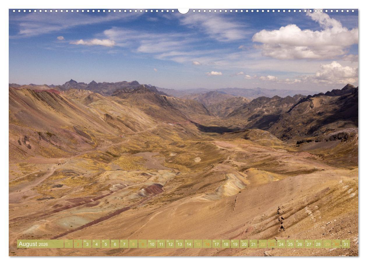 Beispielinhalt (Bild) Peru - Bunte Vielfalt von Machu Picchu bis zur Atacama Wüste (Wandkalender 2026 DIN A2 quer), CALVENDO Monatskalender