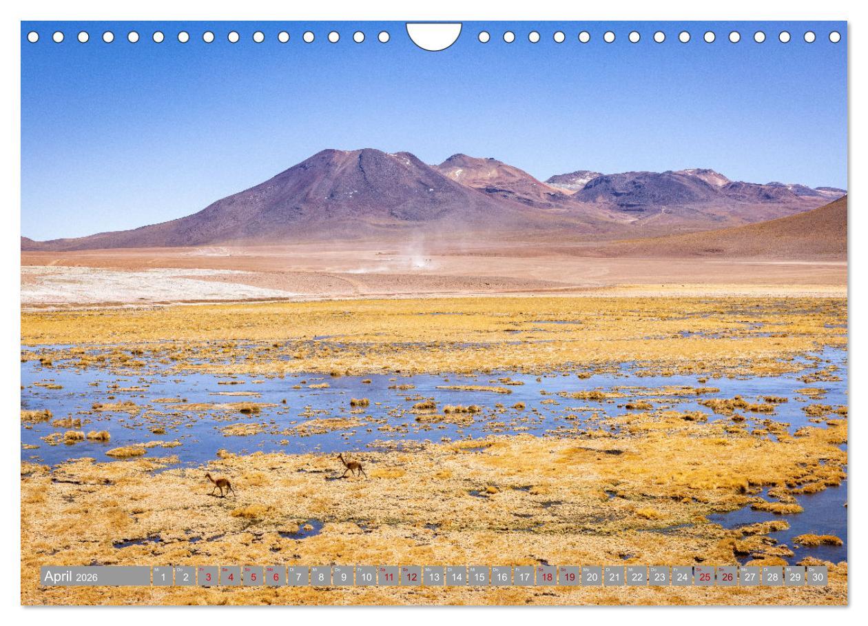Beispielinhalt (Bild) Chile - Südamerikas Geheimtipp im Farbrausch (Wandkalender 2026 DIN A4 quer), CALVENDO Monatskalender
