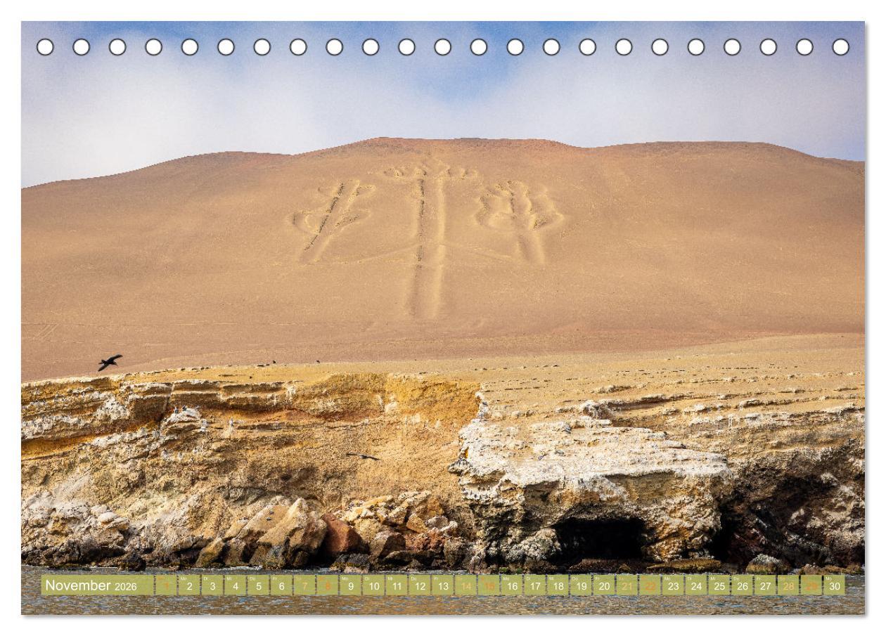 Beispielinhalt (Bild) Peru - Bunte Vielfalt von Machu Picchu bis zur Atacama Wüste (Tischkalender 2026 DIN A5 quer), CALVENDO Monatskalender