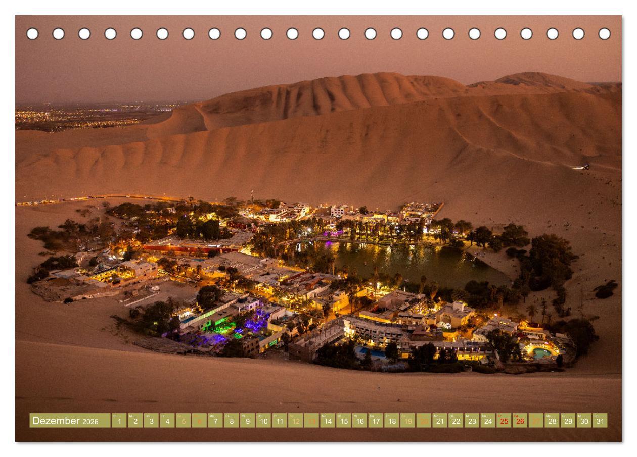 Beispielinhalt (Bild) Peru - Bunte Vielfalt von Machu Picchu bis zur Atacama Wüste (Tischkalender 2026 DIN A5 quer), CALVENDO Monatskalender
