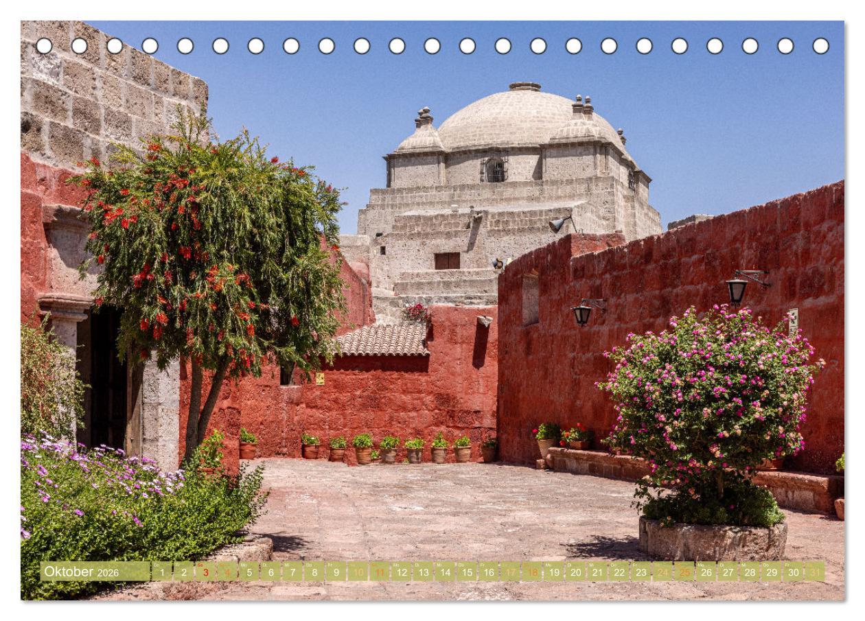 Beispielinhalt (Bild) Peru - Bunte Vielfalt von Machu Picchu bis zur Atacama Wüste (Tischkalender 2026 DIN A5 quer), CALVENDO Monatskalender