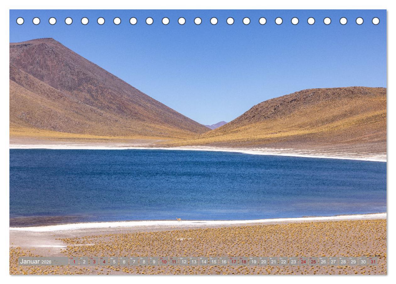 Beispielinhalt (Bild) Chile - Südamerikas Geheimtipp im Farbrausch (Tischkalender 2026 DIN A5 quer), CALVENDO Monatskalender