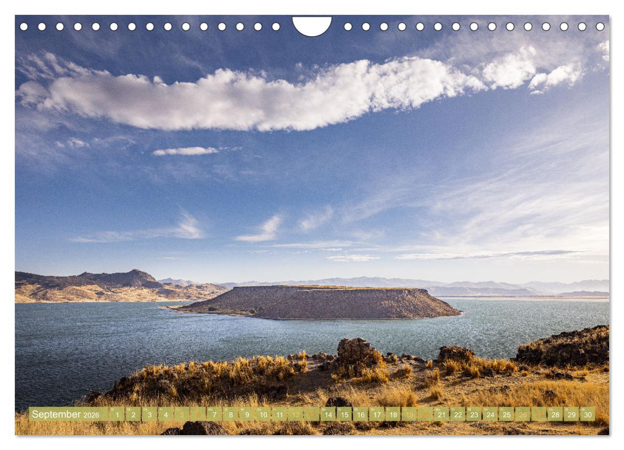 Beispielinhalt (Bild) Peru - Bunte Vielfalt von Machu Picchu bis zur Atacama Wüste (Wandkalender 2026 DIN A4 quer), CALVENDO Monatskalender