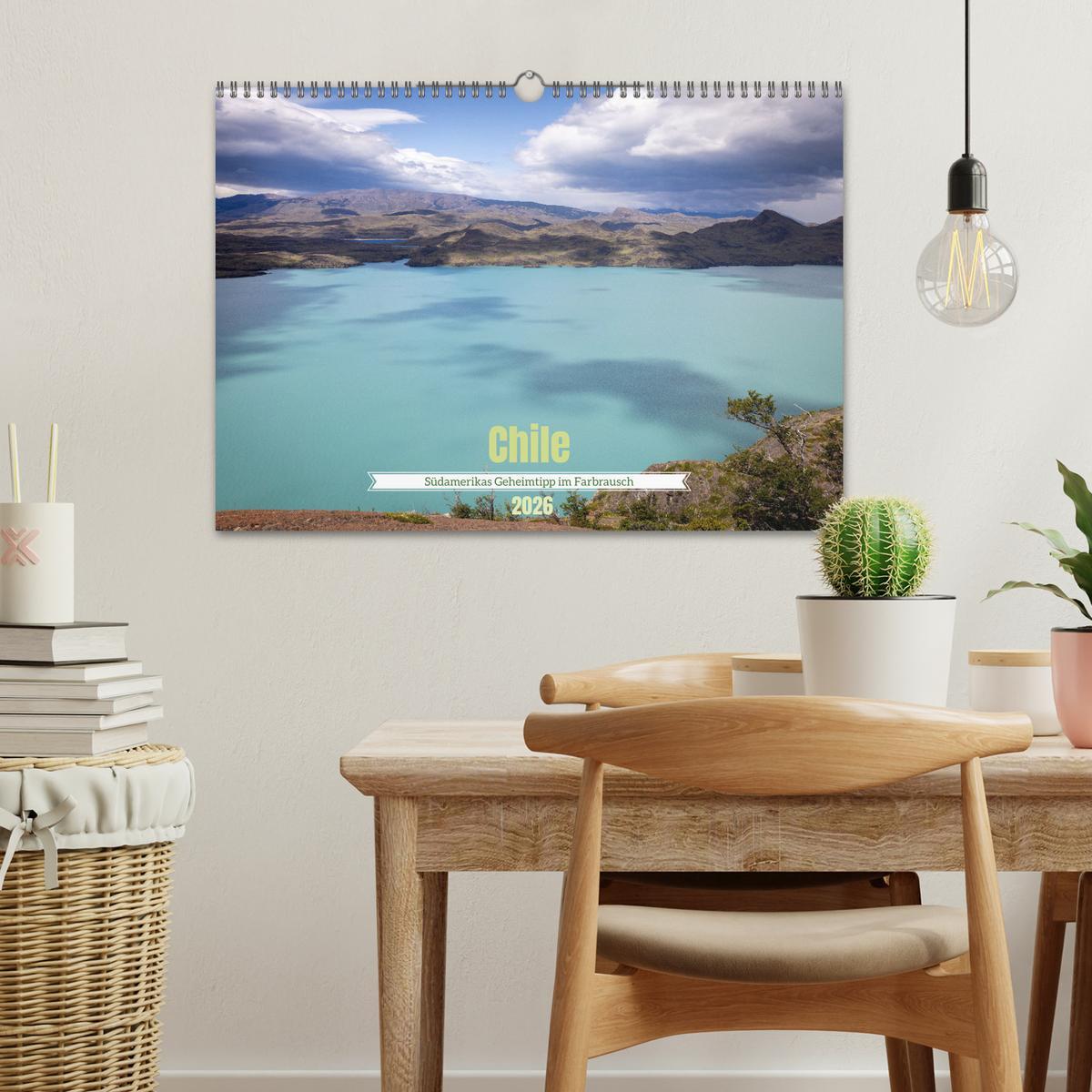 Beispielinhalt (Bild) Chile - Südamerikas Geheimtipp im Farbrausch (Wandkalender 2026 DIN A3 quer), CALVENDO Monatskalender