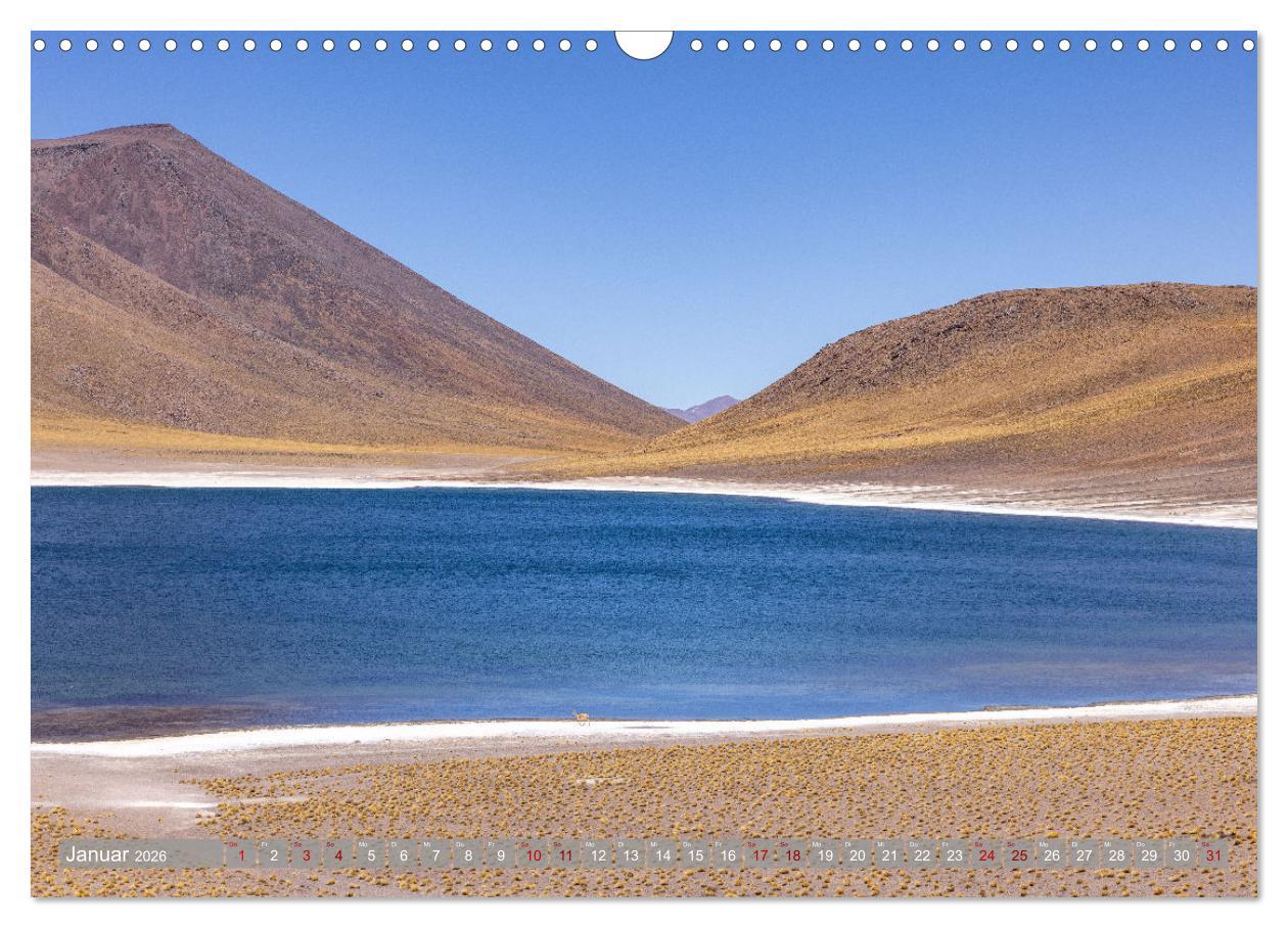 Beispielinhalt (Bild) Chile - Südamerikas Geheimtipp im Farbrausch (Wandkalender 2026 DIN A3 quer), CALVENDO Monatskalender