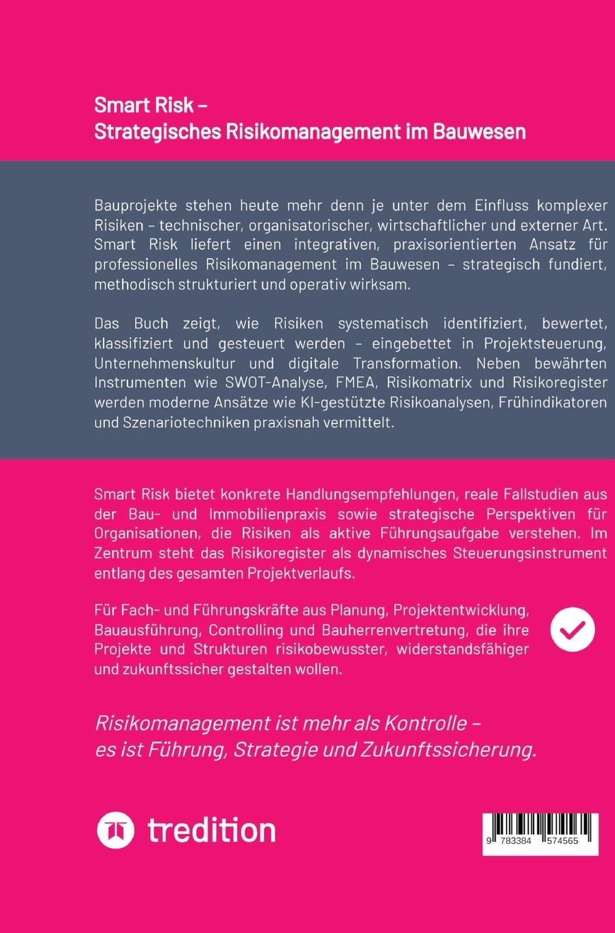 Rückseitencover Smart Risk - Strategisches  Risikomanagement im Bauwesen