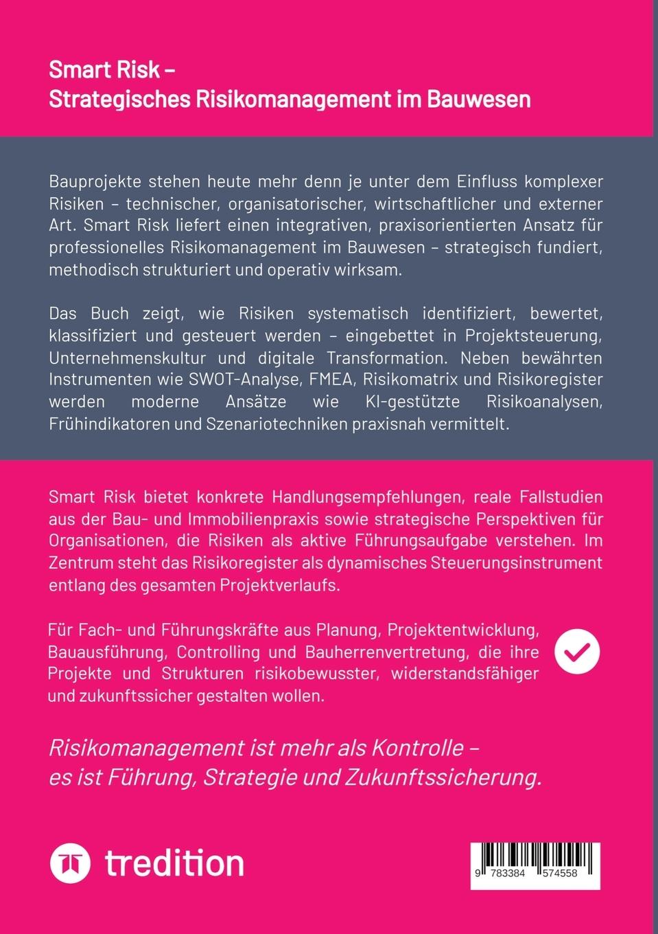 Rückseitencover Smart Risk - Strategisches  Risikomanagement im Bauwesen