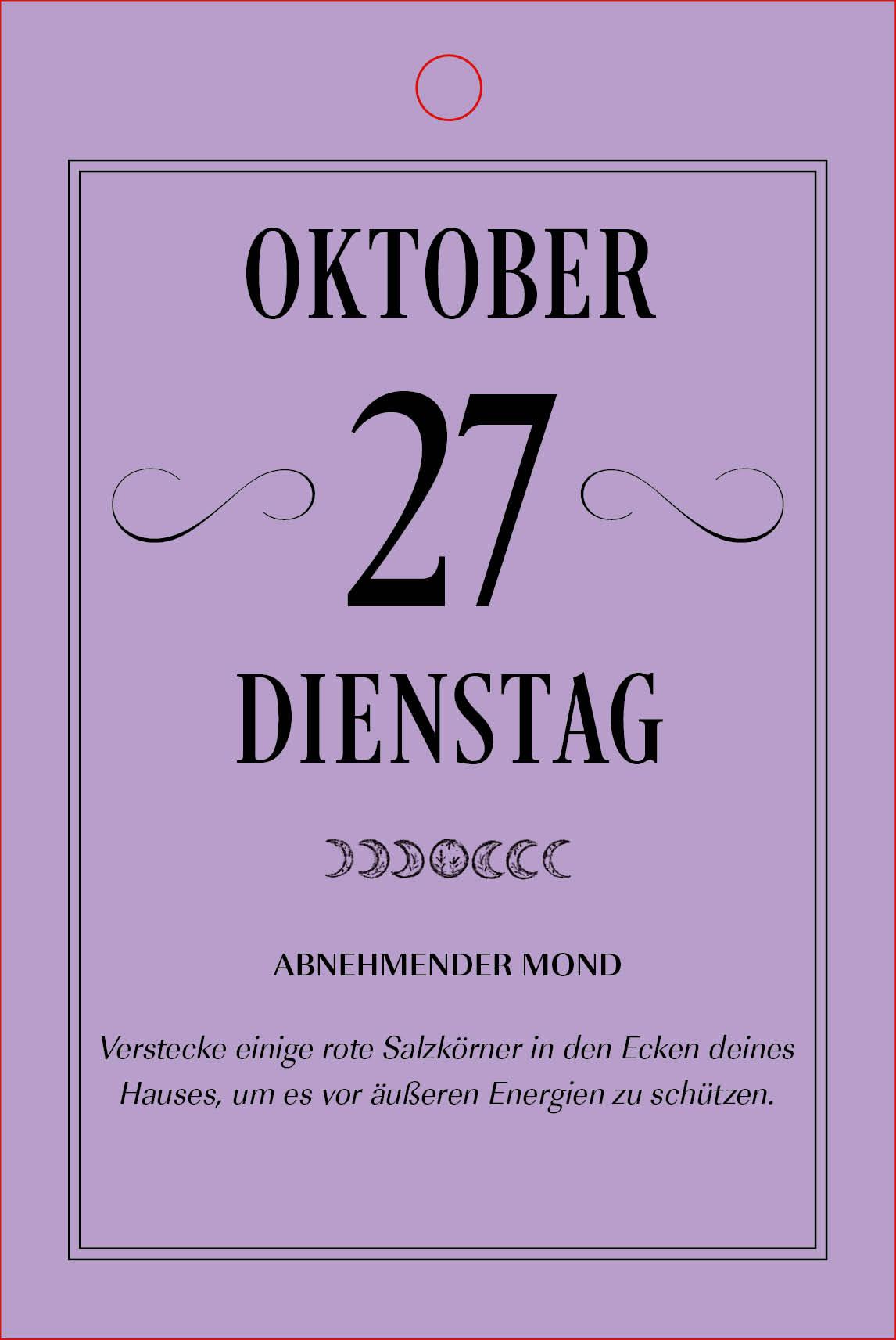 Beispielinhalt (Bild) Hexenkalender 2026