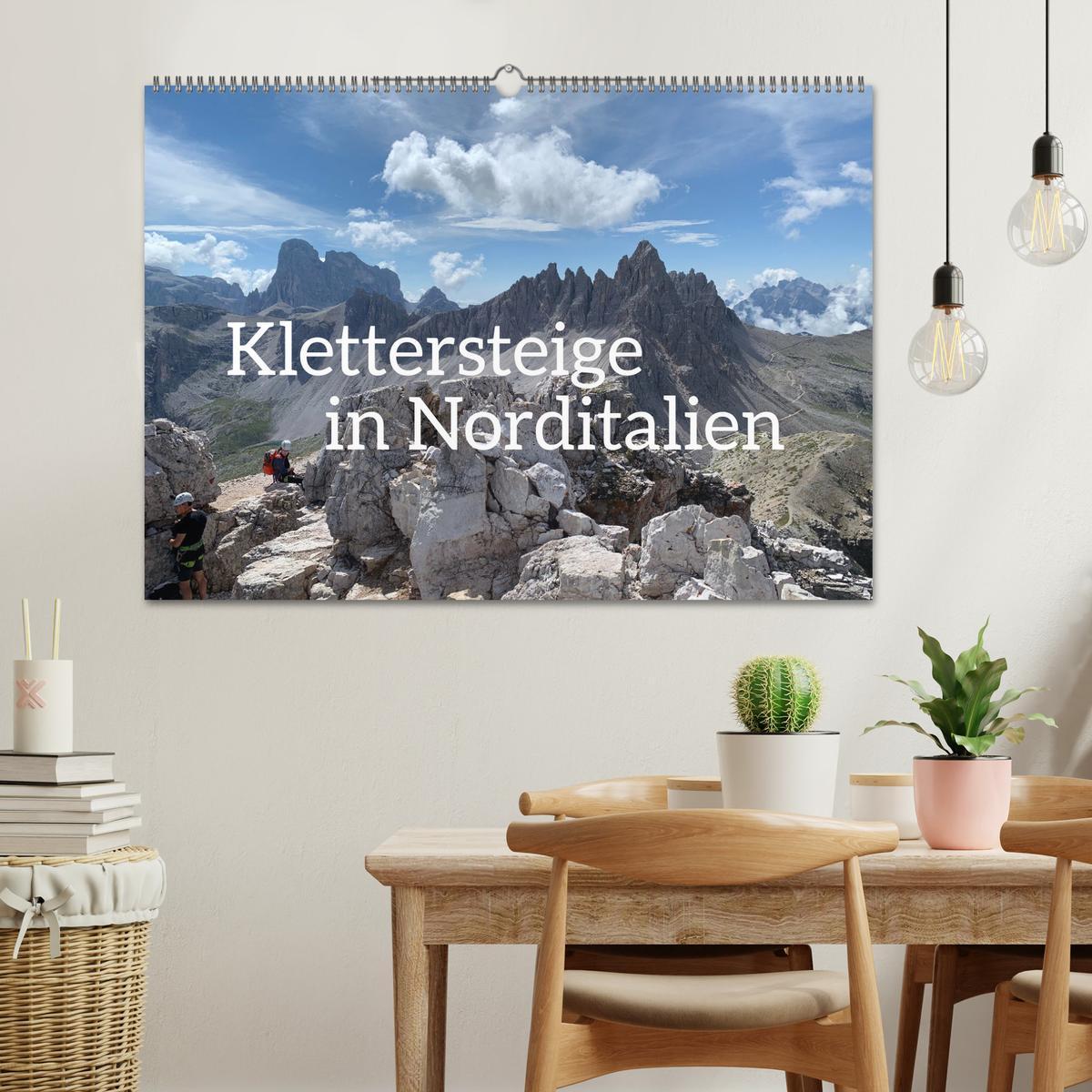 Beispielinhalt (Bild) Klettersteige in Norditalien (Wandkalender 2026 DIN A2 quer), CALVENDO Monatskalender