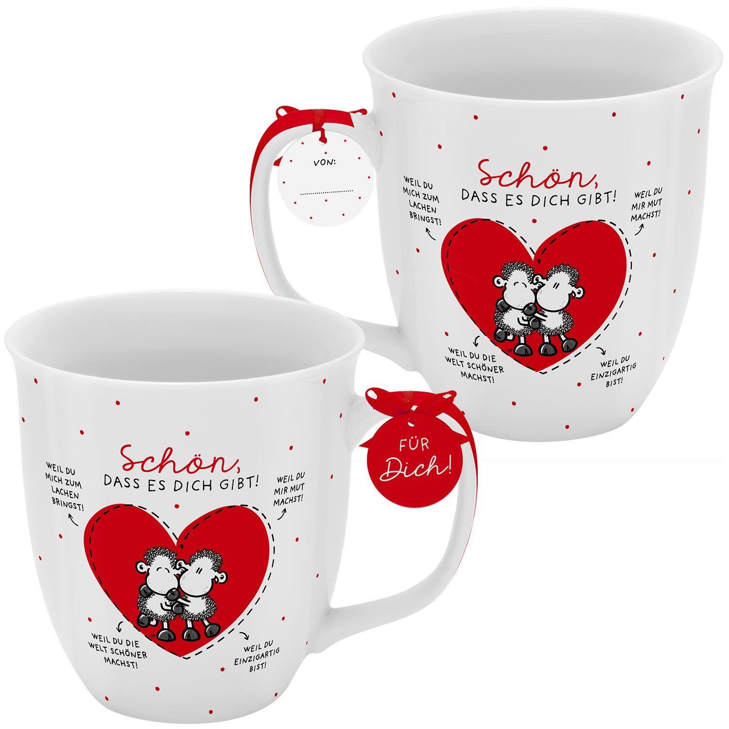 Beispielinhalt (Bild) Tasse "Schön, dass es dich gibt! Weil du........!"